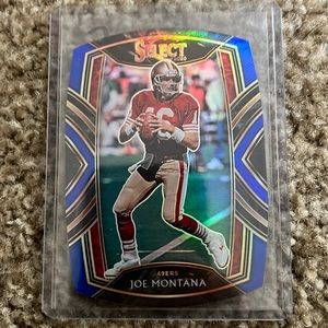 2020 Panini Select PRIZM Joe Montana Die Cut Black Demon signed